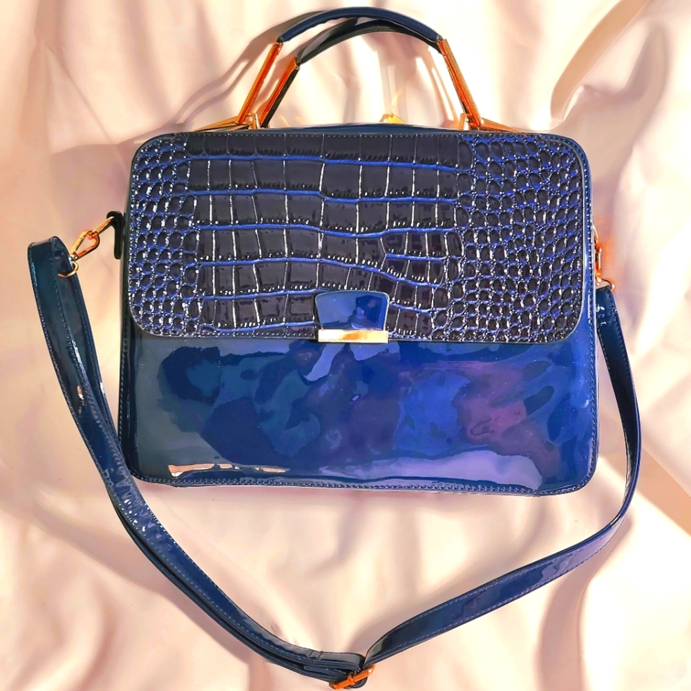 J Francis Tote with faux Croc accent